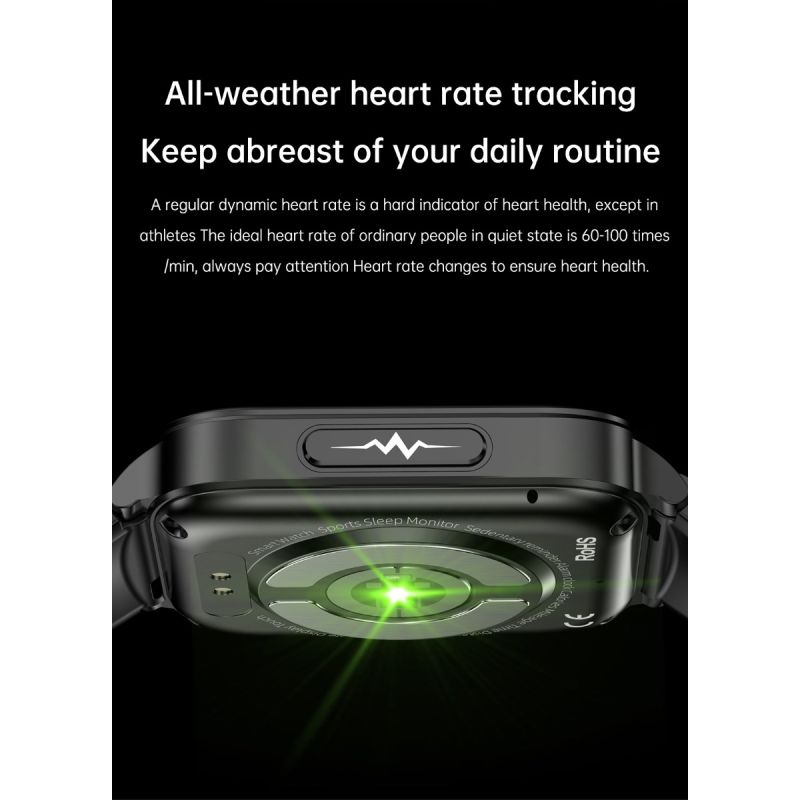 Smartwatch ET540 Monitoreo de Salud, Reloj Inteligente con Oxímetro, Glucosa, ECG, Presión Arterial, Fitness Tracke