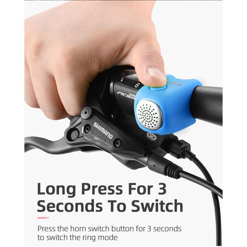 Timbre de Ciclismo ROCKBROS 110 dB Sonido Potente Impermeable y Gel de Sílice Seguridad Urbana y de Montaña