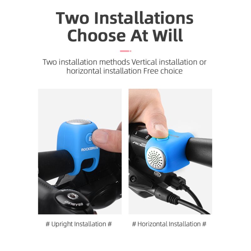 Timbre de Ciclismo ROCKBROS 110 dB Sonido Potente Impermeable y Gel de Sílice Seguridad Urbana y de Montaña
