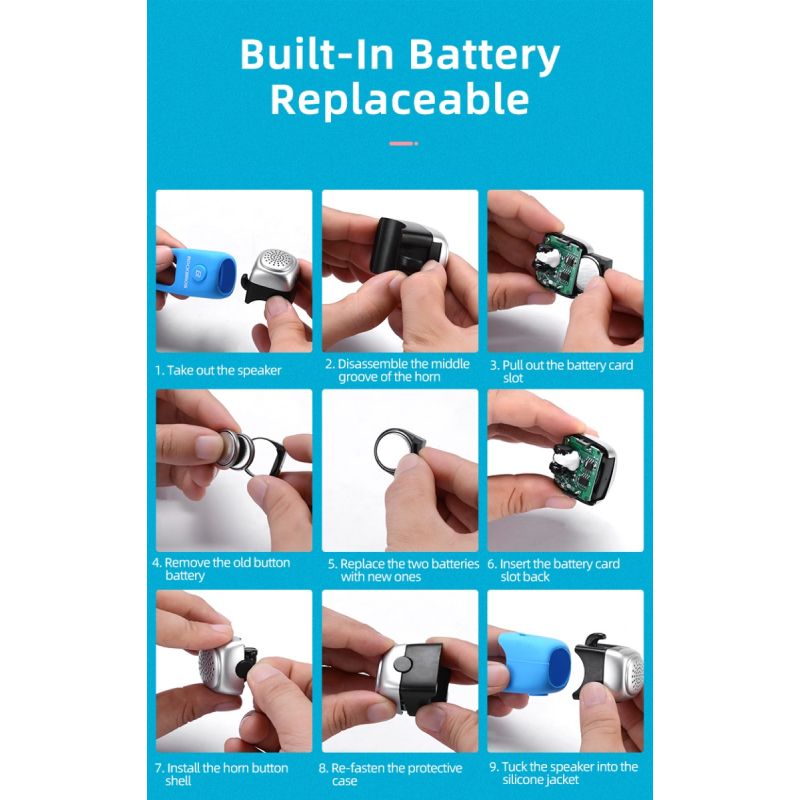 Timbre de Ciclismo ROCKBROS 110 dB Sonido Potente Impermeable y Gel de Sílice Seguridad Urbana y de Montaña