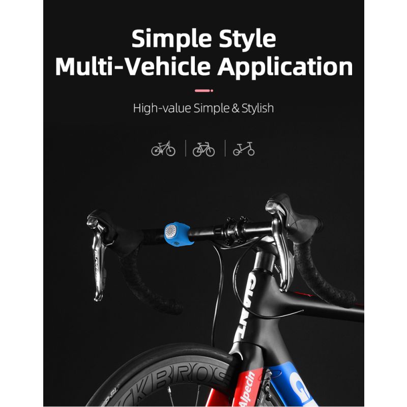 Timbre de Ciclismo ROCKBROS 110 dB Sonido Potente Impermeable y Gel de Sílice Seguridad Urbana y de Montaña