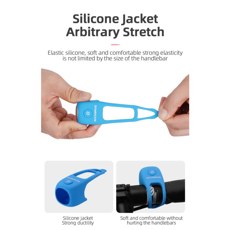 Timbre de Ciclismo ROCKBROS 110 dB Sonido Potente Impermeable y Gel de Sílice Seguridad Urbana y de Montaña