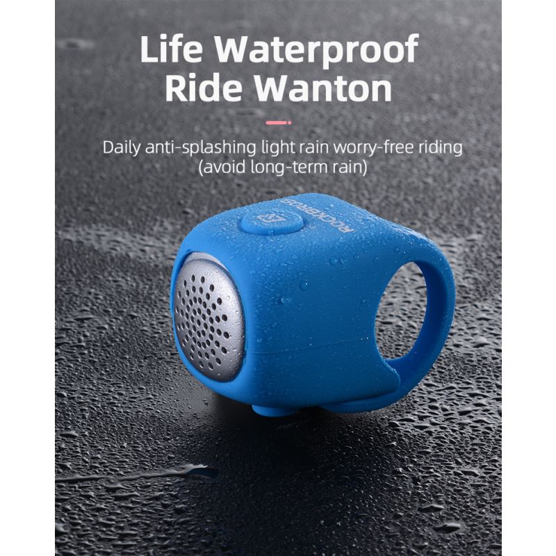 Timbre de Ciclismo ROCKBROS 110 dB Sonido Potente Impermeable y Gel de Sílice Seguridad Urbana y de Montaña