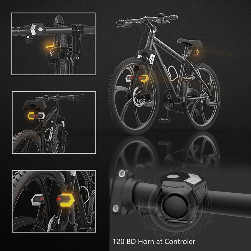 CarryBright CBX4 Luz de Señal de Giro para Bicicleta Bocina Impermeable Carga USB Accesorios Ciclismo
