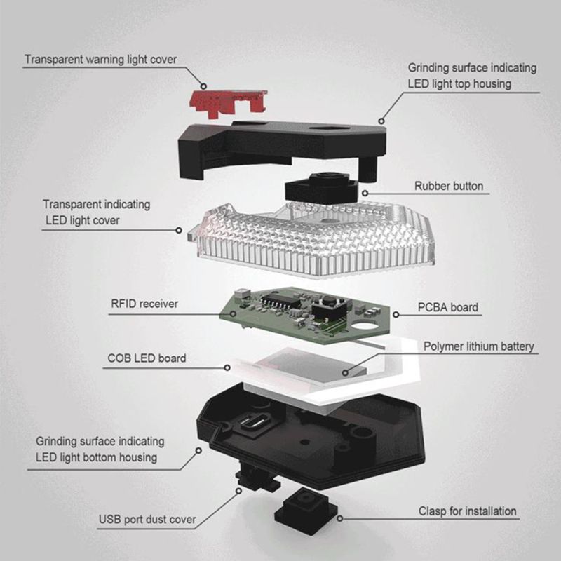 CarryBright CBX4 Luz de Señal de Giro para Bicicleta Bocina Impermeable Carga USB Accesorios Ciclismo