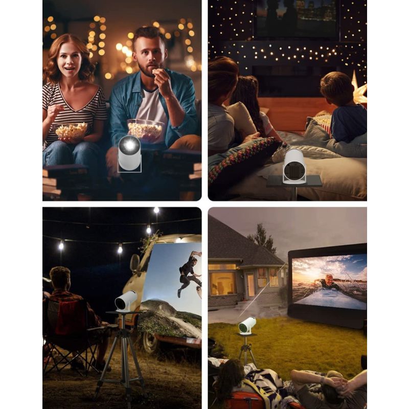 Proyector HY300 Android WiFi Proyector Inteligente Portátil 1280x720P para Oficinas y Noches de Cine en Casa