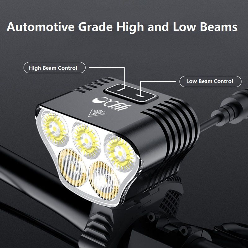 Mangeleyes M5 Luz de Bicicleta de Montaña 5000 Lúmenes USB Recargable Impermeable para Ciclismo Nocturno