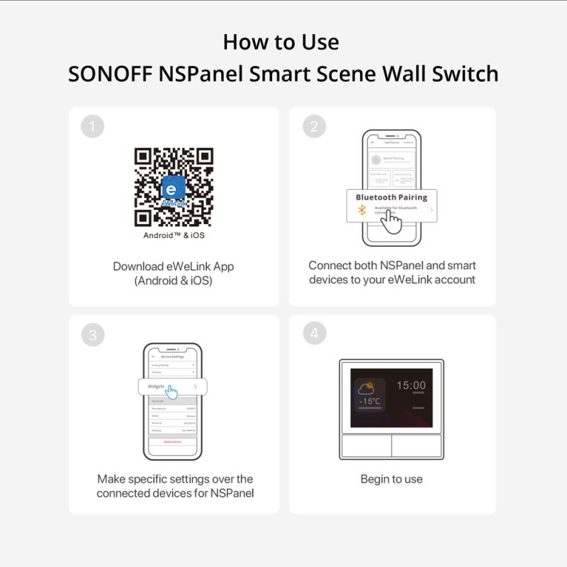 SONOFF NSPanel WiFi interruptor inteligente hogar moderno pantalla táctil y control centralizado Alexa Google