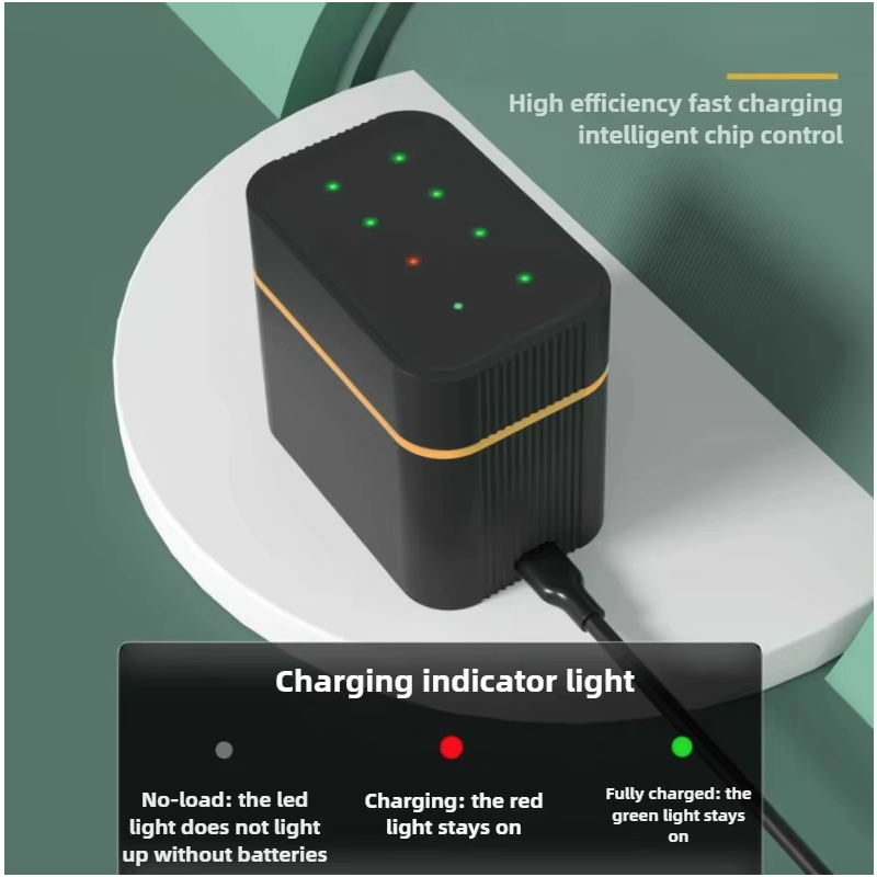 Pilas AA Recargables Litio 1.5V 3000mWh con Cargador, Larga Duración para Dispositivos de Alto Consumo