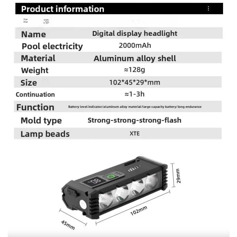 ACRUNU Luz Bicicleta 4000 Lúmenes USB Recargable, Faro LED Ciclismo, Alta Visibilidad y Seguridad, Tipo-C.