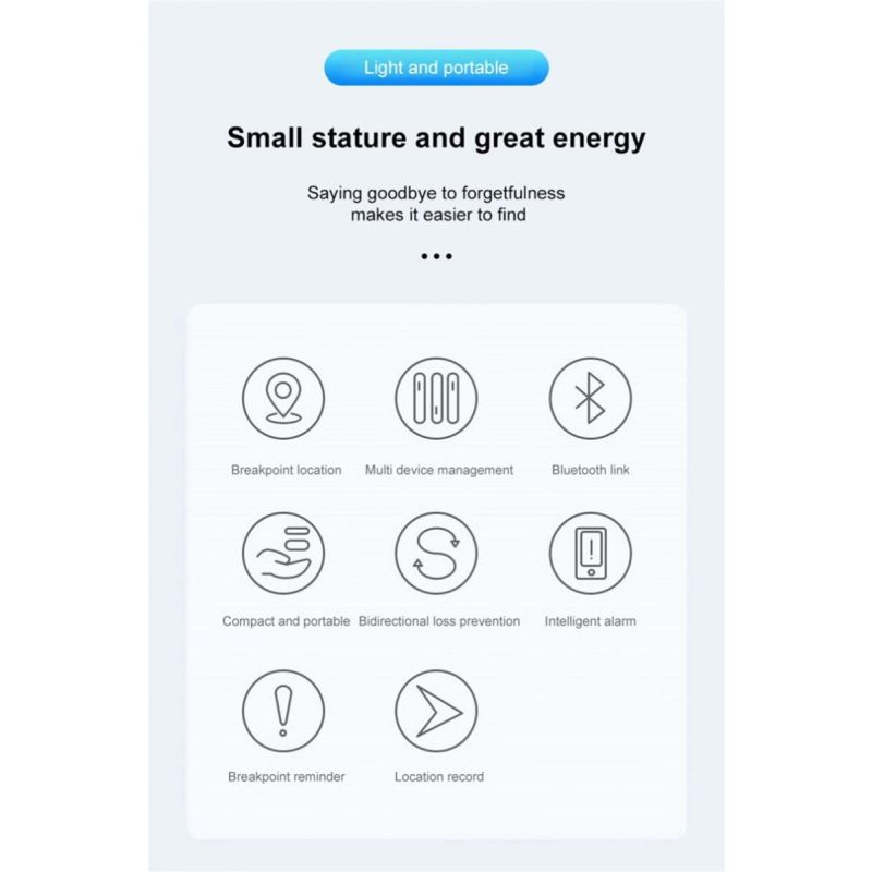 Mini Rastreador GPS Bluetooth 4.0 Localizador Inteligente Diseño Compacto Compatibilidad iOS Android y más