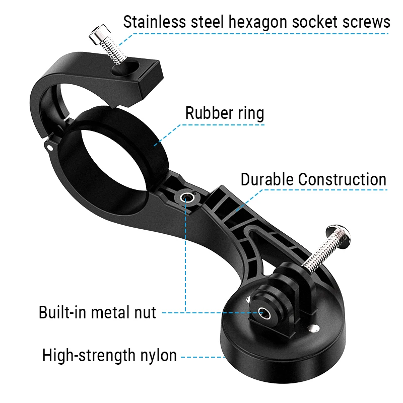 TOWILD AS90 Extensor Manillar Bici - Soporte Faro, GPS Garmin/Scosche. Robusto, Ligero y Fácil Instalación