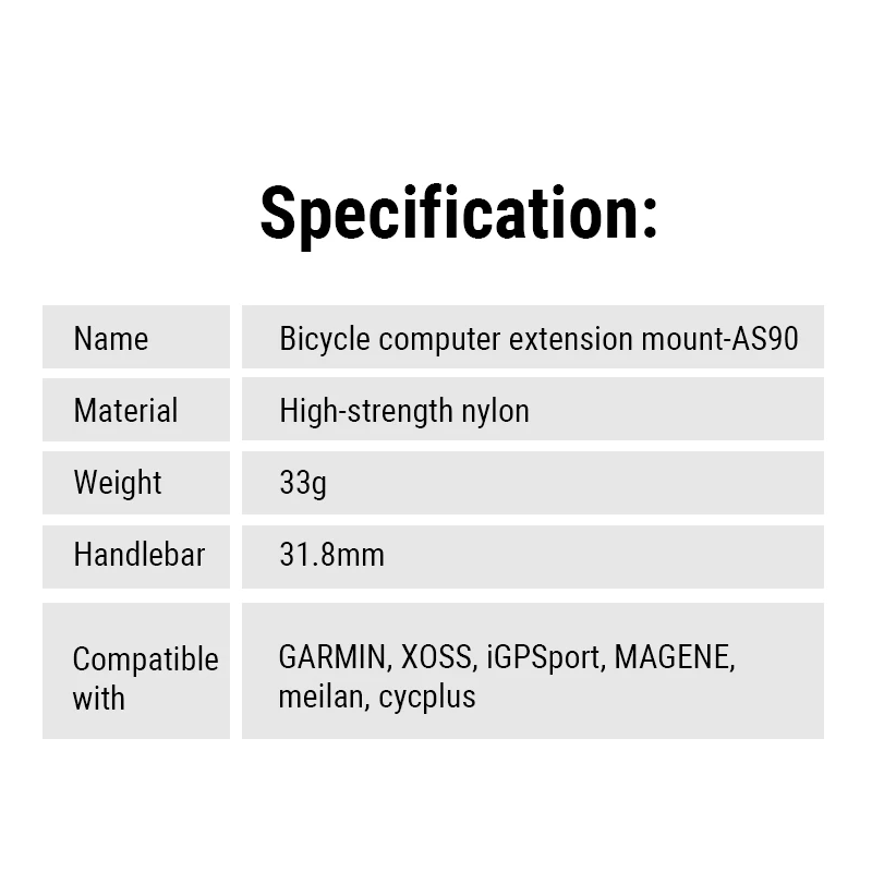 TOWILD AS90 Extensor Manillar Bici - Soporte Faro, GPS Garmin/Scosche. Robusto, Ligero y Fácil Instalación