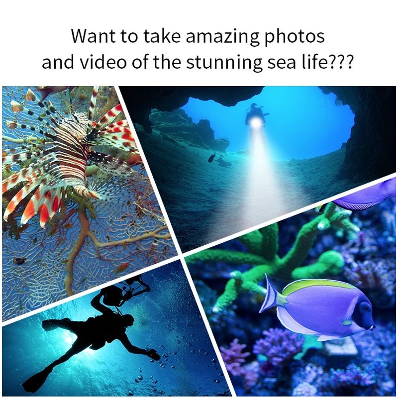 Linterna de buceo LED B11 luz subacuática roja azul blanca linterna de buceo profesional fotografía submarina