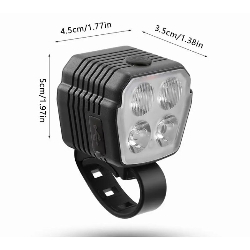 Faro Bocina Bicicleta USB Recargable 2-en-1 | Luz Delantera LED 120dB | Seguridad Ciclismo Accesorios MTB