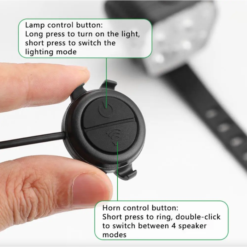 Faro Bocina Bicicleta USB Recargable 2-en-1 | Luz Delantera LED 120dB | Seguridad Ciclismo Accesorios MTB