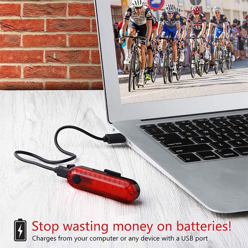 Luz Trasera Bicicleta Recargable USB con Tecnología LED Alta Visibilidad Ultrabright para Ciclismo Urbano
