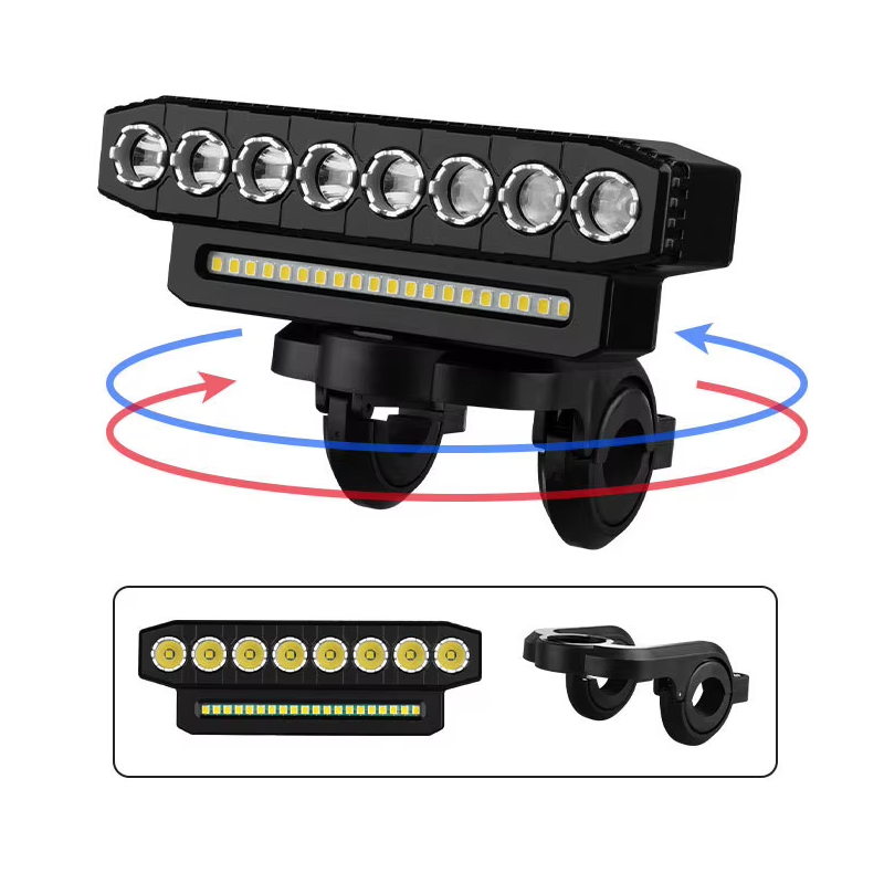 Luz delantera bicicleta recargable USB con potente bocina 120 dB diseño impermeable seguridad ciclismo