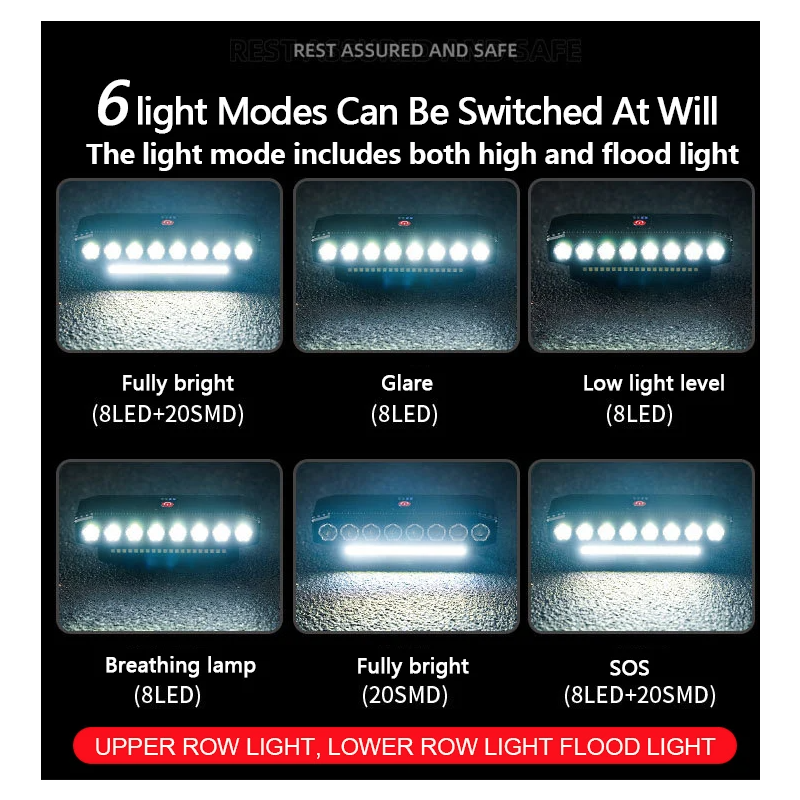 Luz delantera bicicleta recargable USB con potente bocina 120 dB diseño impermeable seguridad ciclismo