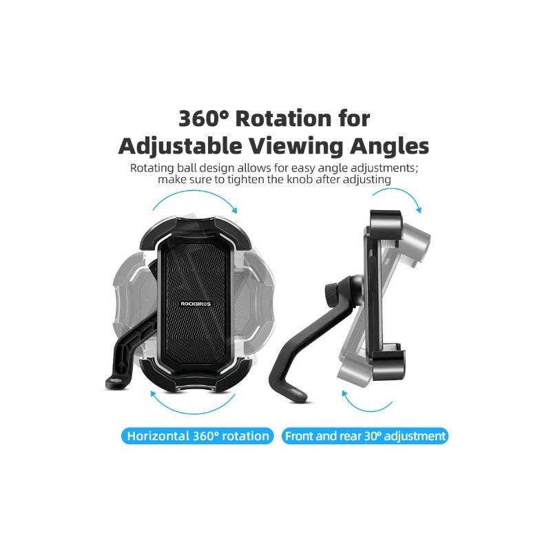 Soporte ROCKBROS para Teléfono de 4,7-6,8 Pulgadas Ajuste Universal A Prueba de Golpes Rotación 360° Para Bicicletas