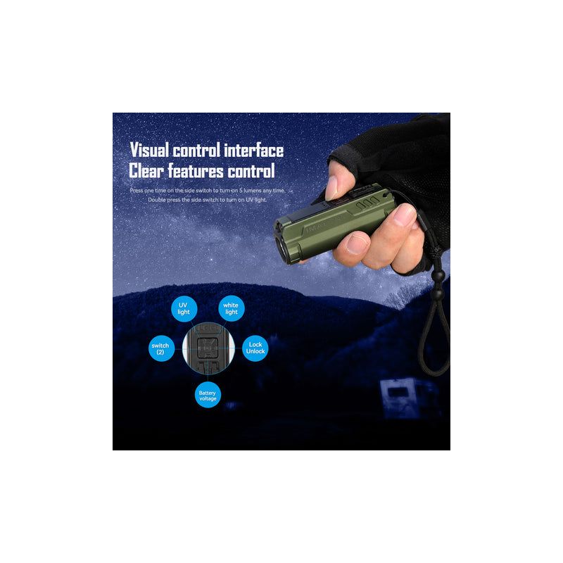 Linterna IMALENT BL50 3600 lúmenes LED recargable tipo C linterna EDC con luz UV y pantalla OLED