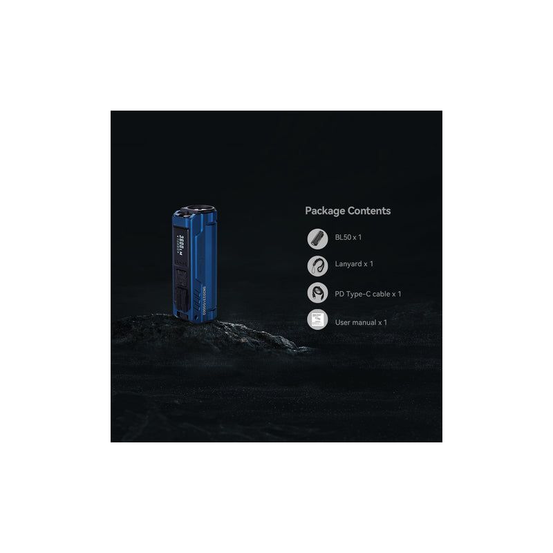 Linterna IMALENT BL50 3600 lúmenes LED recargable tipo C linterna EDC con luz UV y pantalla OLED