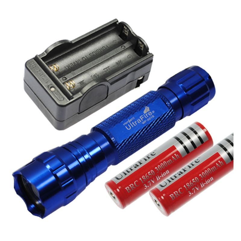 Linterna LED UltraFire 501B U2 1300 LUMENS 5 modos recargable resistente clima construcción aluminio