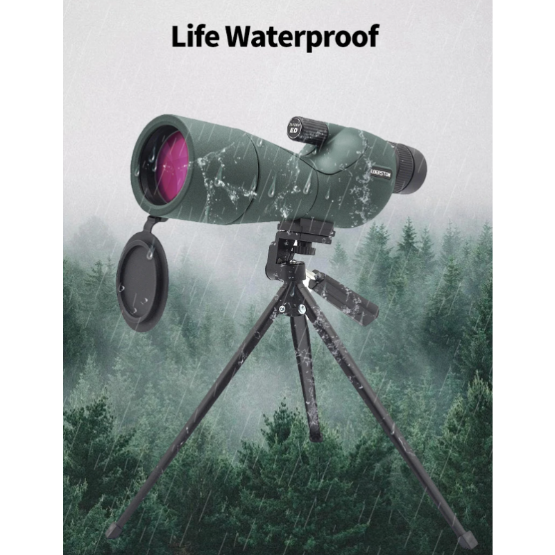 Telescopio Terrestre Monocular Potente Zoom 25-75x60 BAK4 Ocular ED, Ideal Observación Aves Camping Caza y Más