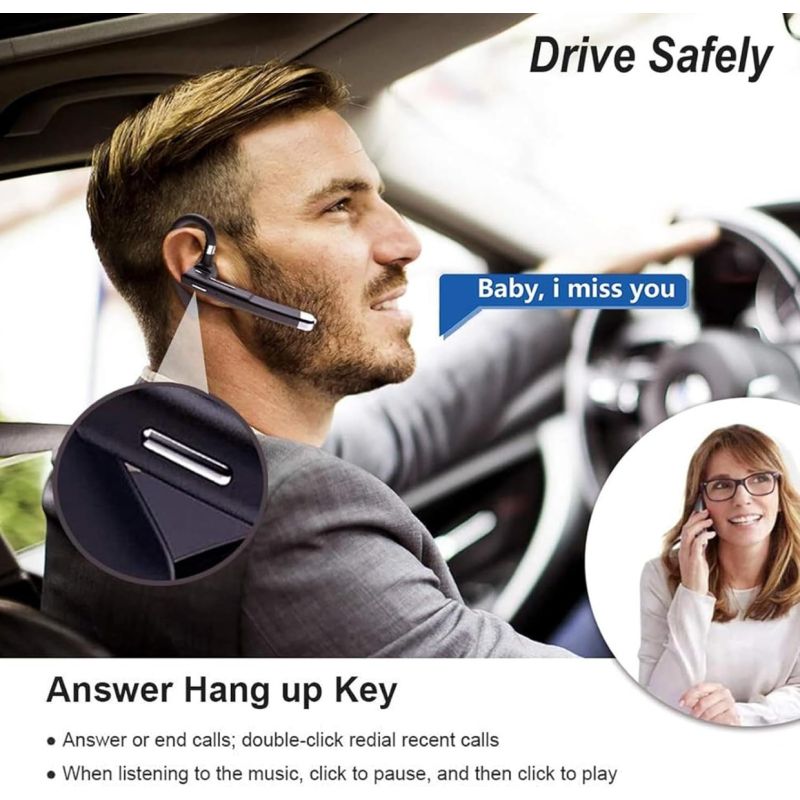 Auriculares Inalámbricos de Negocios y Deportivos con Micrófono, Cancelación de Ruido y Manos Libres Hi-Fi