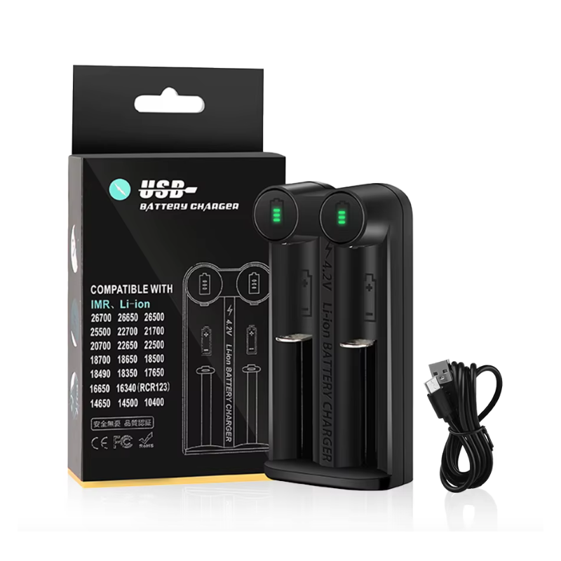 Cargador de batería 21700 y 18650 con tecnología MCU inteligente y ranuras independientes para carga segura
