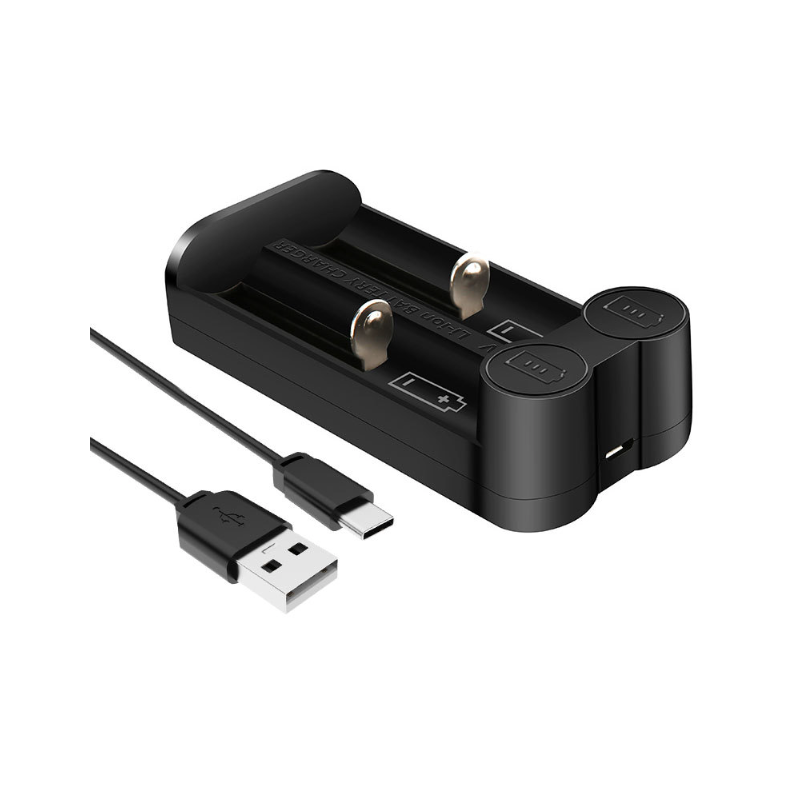 Cargador de batería 21700 y 18650 con tecnología MCU inteligente y ranuras independientes para carga segura