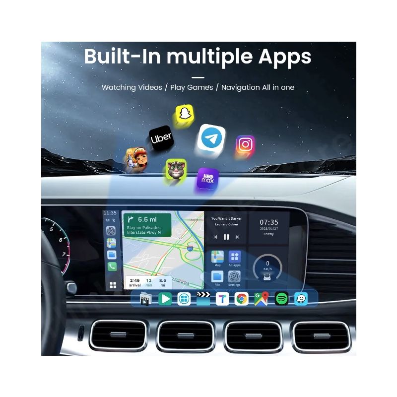CarlinKit Dispositivo de TV inteligente CarPlay Ai Box Android 13 con Procesador 8 núcleos y YouTube Netflix