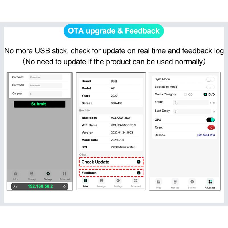 CarlinKit 4.0 CarPlay inalámbrica adaptador Android Auto Mini 3.0 conectividad manos libres plug and play Audi