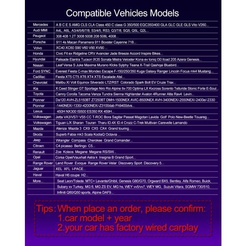 CarlinKit 4.0 CarPlay inalámbrica adaptador Android Auto Mini 3.0 conectividad manos libres plug and play Audi
