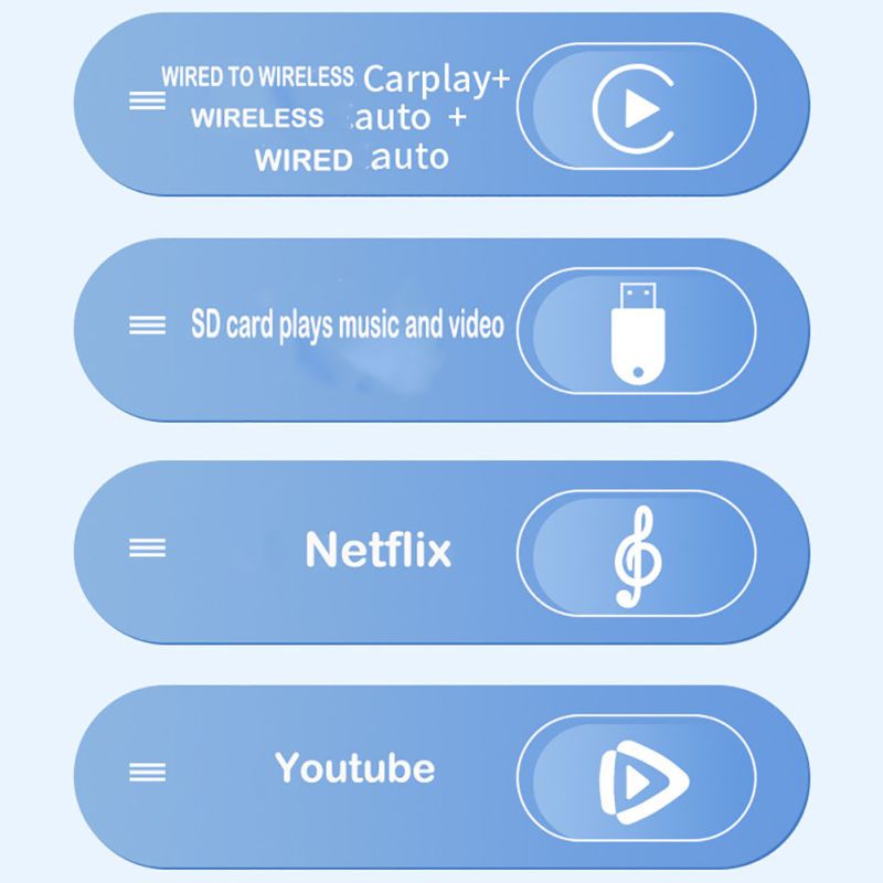 Caja CarPlay Inalámbrica Adaptador Android Auto con YouTube Netflix Entretenimiento en el Coche Sin Cable