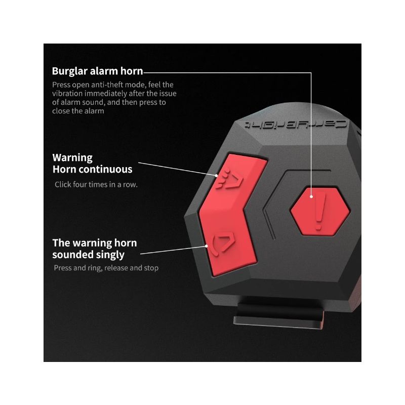 Bocina para bicicleta CarryBright CBH3 120dB con alarma antirrobo recargable por USB diseño ergonómico