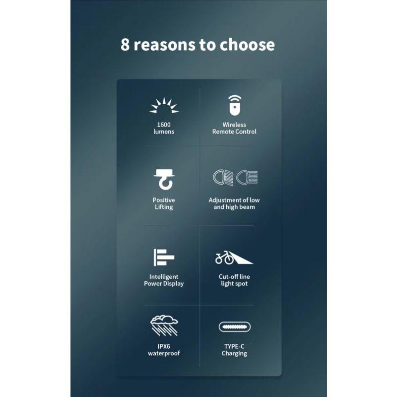 Magicshine CBL1600 Luz LED MTB 1600 lúmenes para bicicleta con montaje en manillar y control remoto