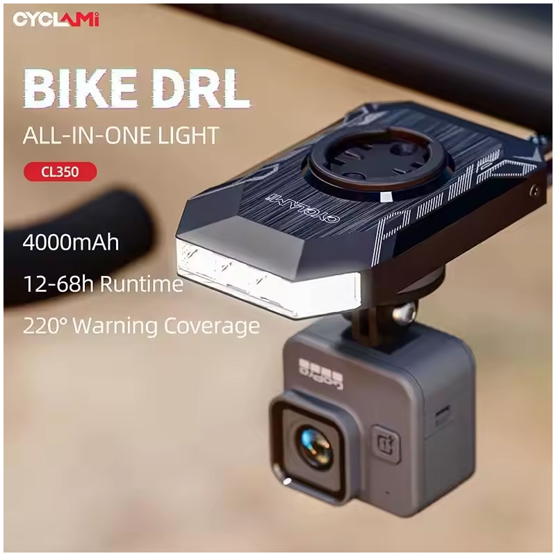 CYCLAMI CL350: Luz Bicicleta 4000mAh, recarga Tipo-C. Faro Ciclismo, Power Bank, IPX4