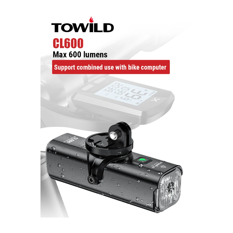 TOWILD CL600 luz frontal para bicicleta LED recargable USB alta luminosidad 2000mAh resistente al agua