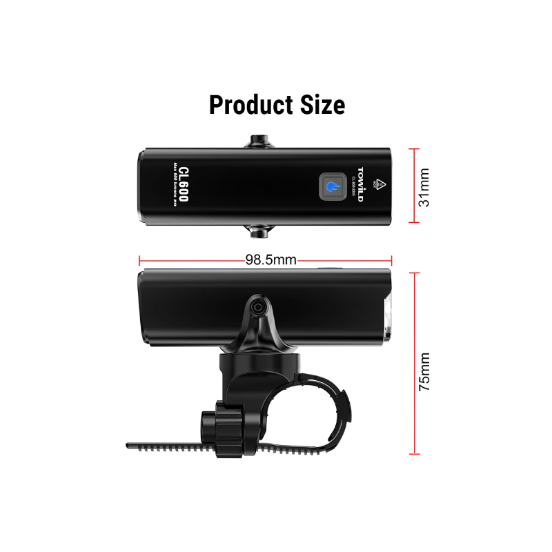 TOWILD CL600 luz frontal para bicicleta LED recargable USB alta luminosidad 2000mAh resistente al agua
