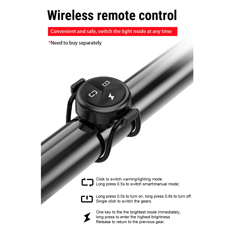 TOWILD CL600 luz frontal para bicicleta LED recargable USB alta luminosidad 2000mAh resistente al agua