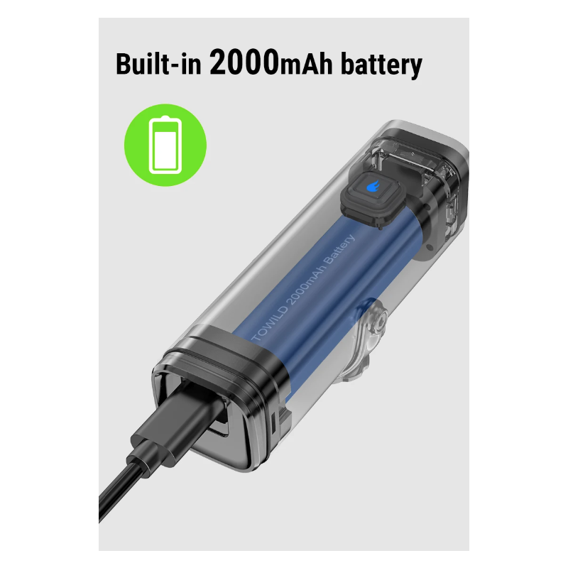 TOWILD CL600 luz frontal para bicicleta LED recargable USB alta luminosidad 2000mAh resistente al agua