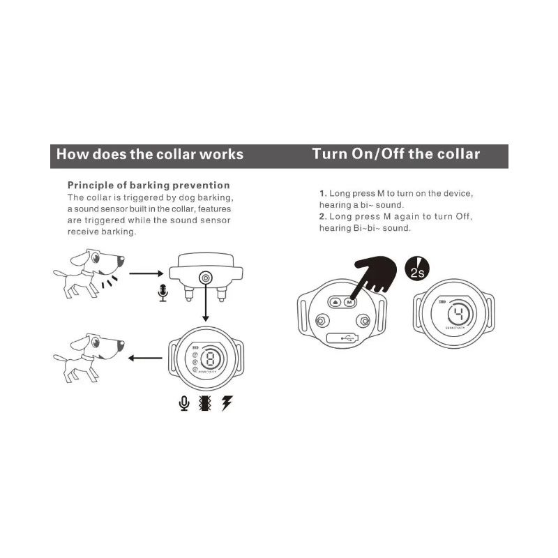 Collar Antiladridos Inteligente Control de Ladridos para Perros Algoritmo de Corteza Avanzado Collar Recargable