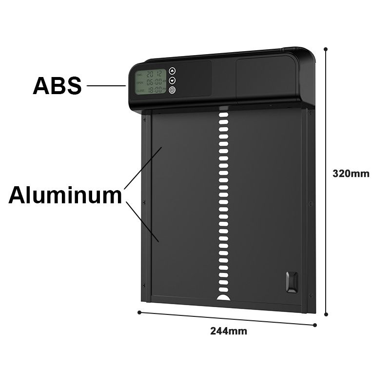 Puerta segura para pollos con temporizador automático Motor inteligente Instalación fácil y resistente climate