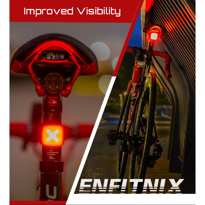 Enfitnix Cubelite III luz trasera ultrabrillante 30 lúmenes con carga USB seguridad ciclismo nocturno