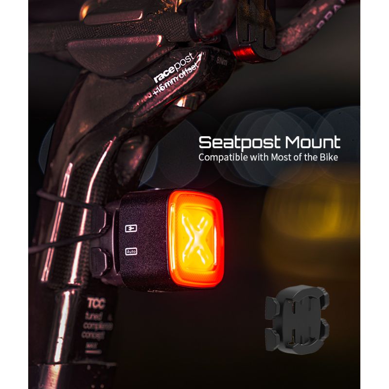 Enfitnix Cubelite III luz trasera ultrabrillante 30 lúmenes con carga USB seguridad ciclismo nocturno