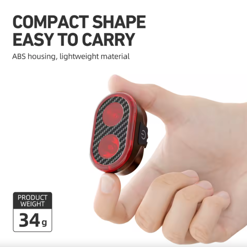 Luz trasera inteligente CYCLAMI CY200 con sensor de freno alta visibilidad e impermeable IPX6 para ciclismo seguro