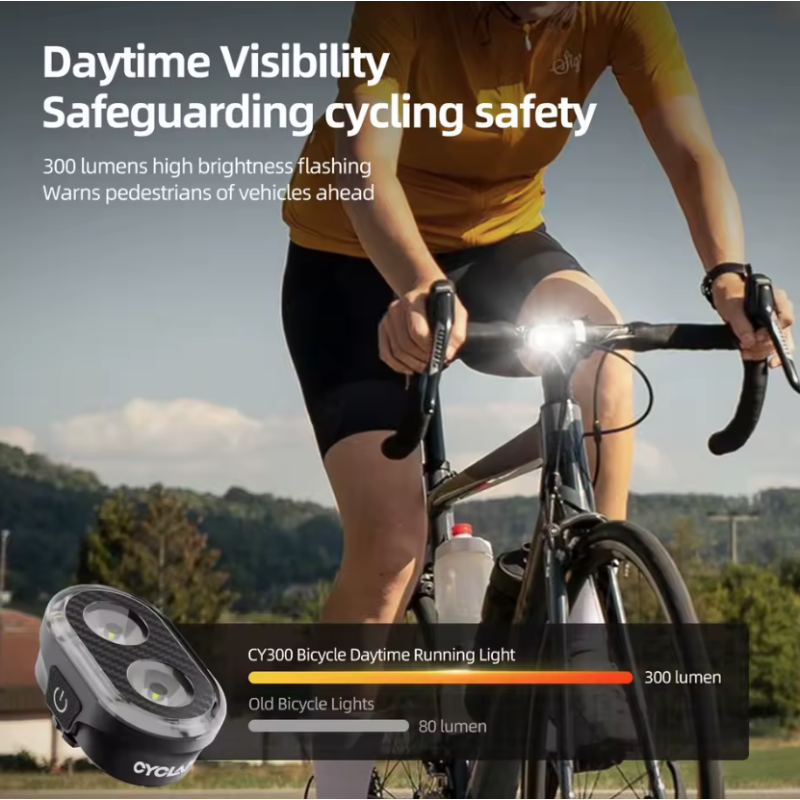 Luz trasera inteligente CYCLAMI CY200 con sensor de freno alta visibilidad e impermeable IPX6 para ciclismo seguro