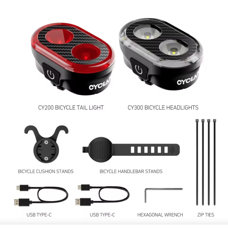 Luz trasera inteligente CYCLAMI CY200 con sensor de freno alta visibilidad e impermeable IPX6 para ciclismo seguro