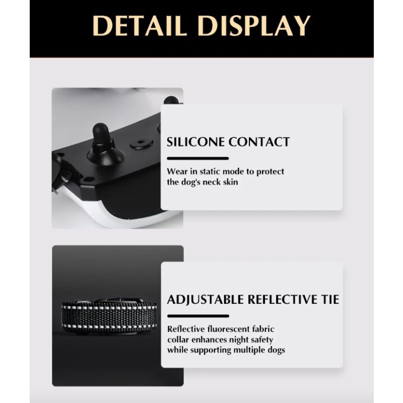 Sistema de cerca inalámbrica y collar de entrenamiento remoto para perros con radios ajustables y IP65